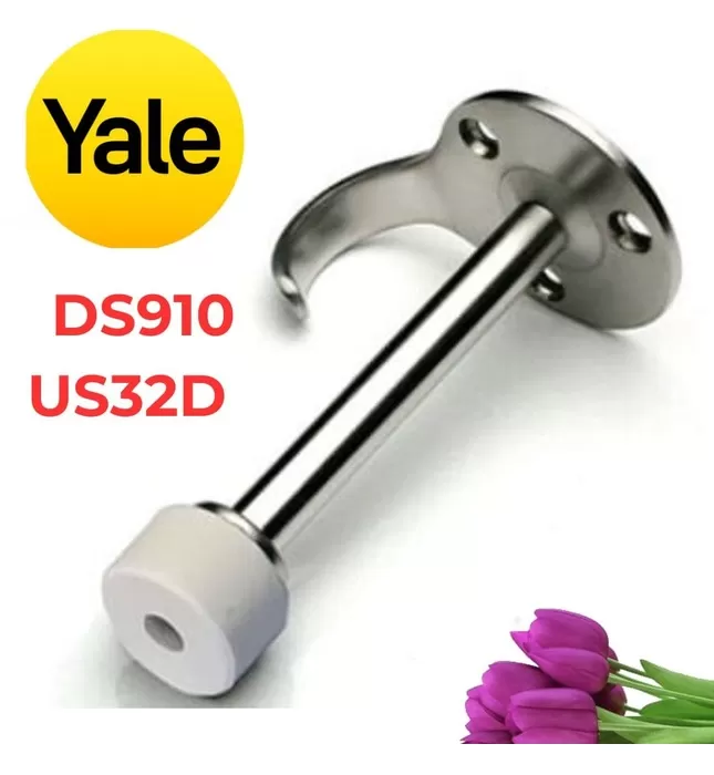 Chặn Cửa Gắn Tường Có Móc Treo Yale DS910 US32D Màu Bạc