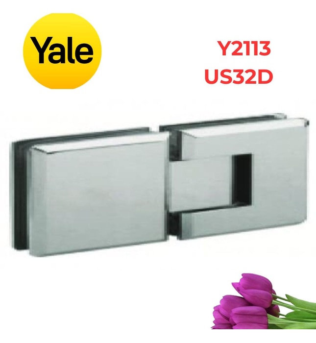Bản Lề Cửa Kính Yale Y2113 US32D Nối Kính - Kính 180 độ