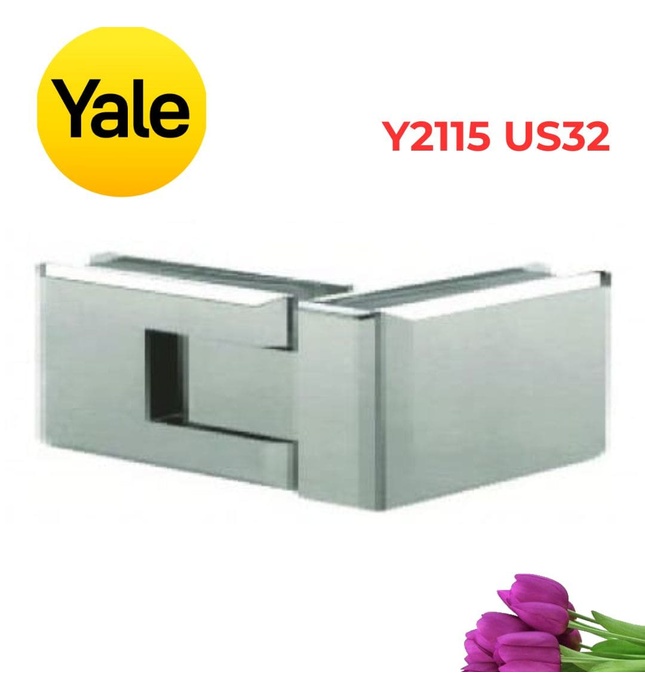 Bản Lề Cửa Kính Yale Y2115 US32 Nối Kính - Kính 90 độ