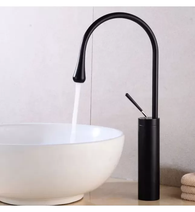 Vòi Lavabo Thân Cao Nóng Lạnh Màu Đen CleanMax 1025DE