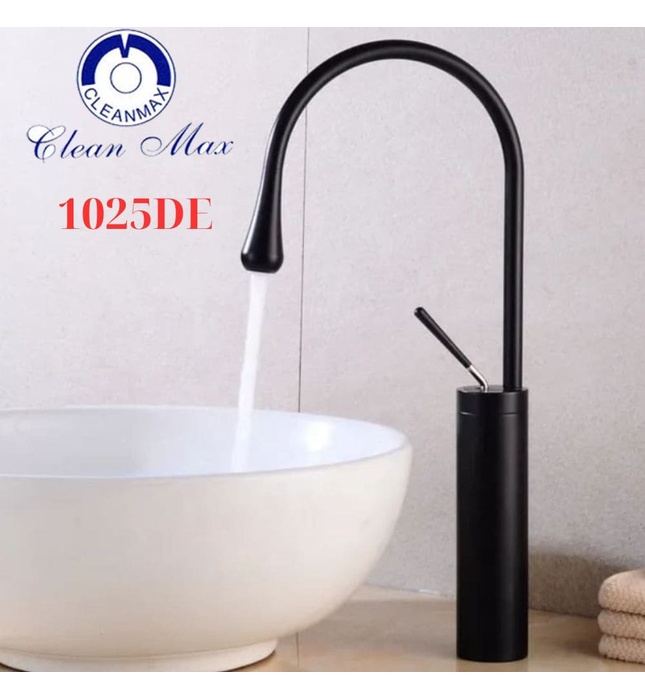 Vòi chậu cao để bàn màu đen Clean Max 1025DE