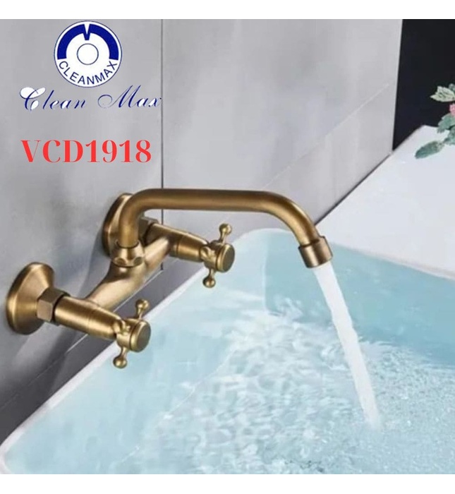 Vòi chậu rửa gắn tường cổ điển Clean Max VCD1918