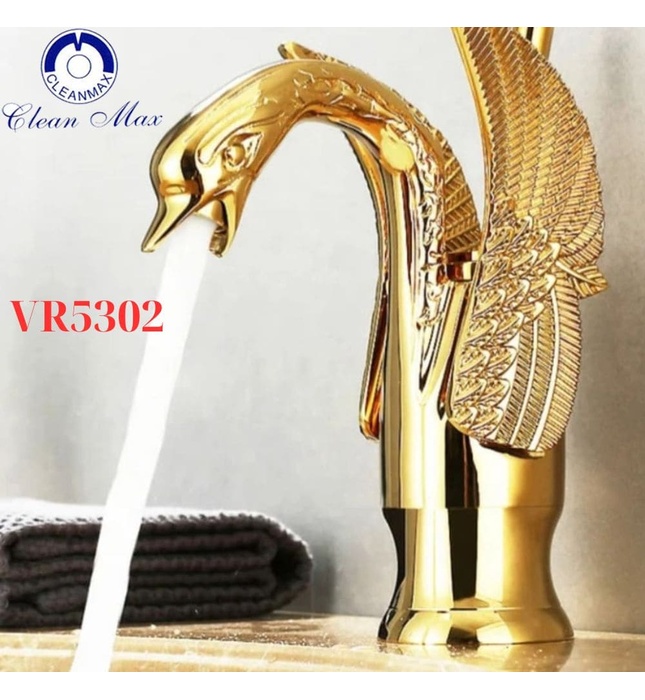 Vòi chậu thiên nga mạ vàng Clean Max VR5302