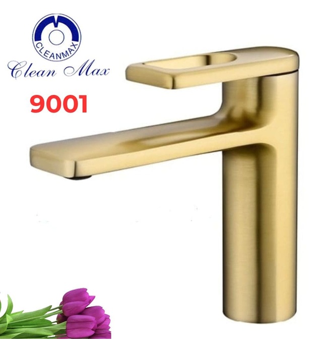 Vòi chậu rửa mặt mạ vàng Clean Max 9001
