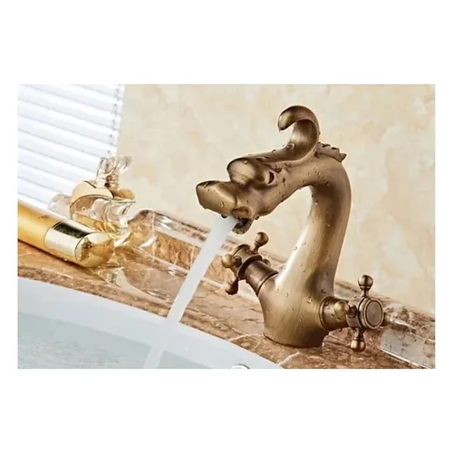 Vòi Lavabo Nóng Lạnh Vàng Hình Rồng CleanMax VR5021T