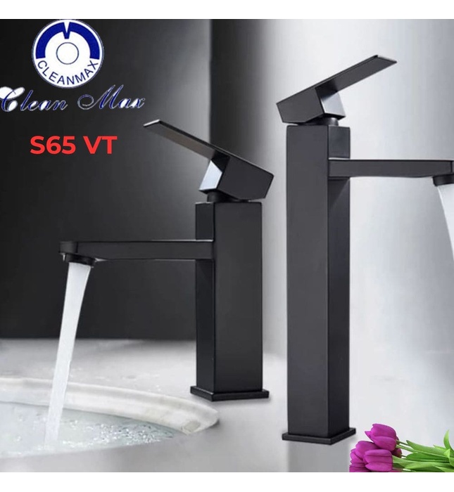 Vòi chậu rửa mặt màu đen Clean Max S65 VT