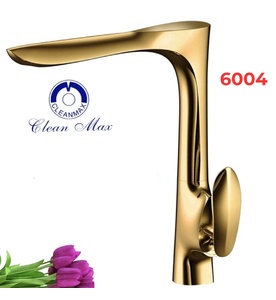 Vòi chậu rửa mặt nghệ thuật mạ vàng Clean Max 6004