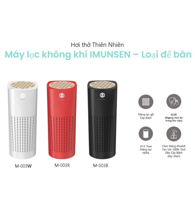 Máy lọc không khí mini để bàn Hàn Quốc Vovo M-003B màu đen