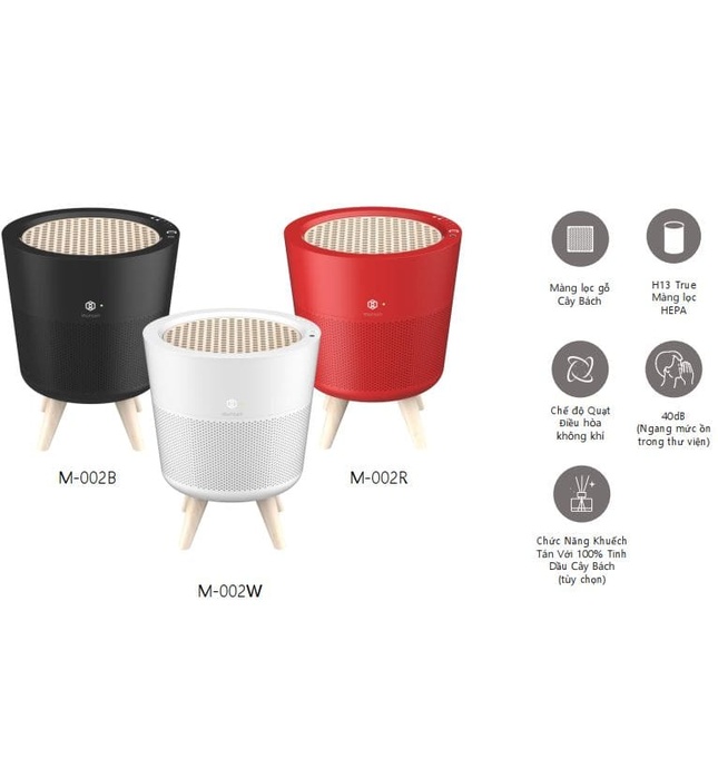 Máy lọc không khí Hàn Quốc Vovo M-002R màu đỏ