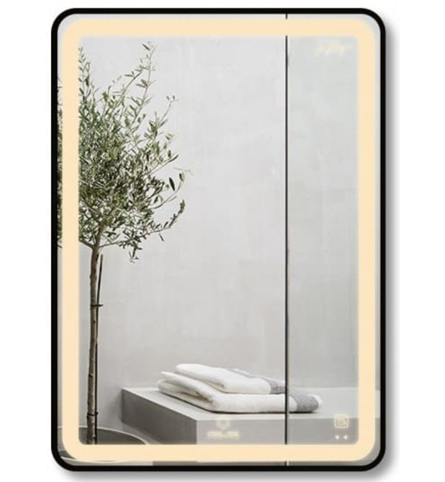 Gương Led Viền Nhôm Nâu Chữ Nhật Đứng 50x70cm GLS Q24R35 Ánh Sáng Trong