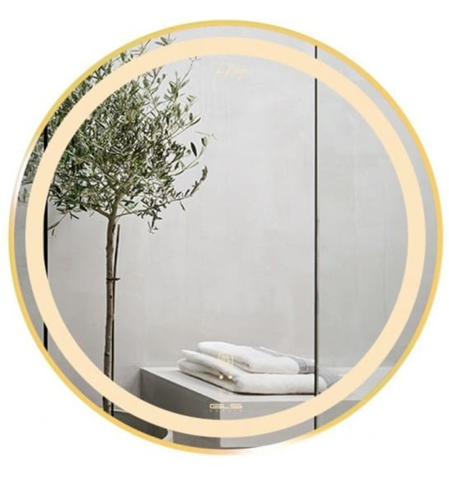 Gương Led Viền Nhôm Đen Tròn 60cm GLS Q21C85 Ánh Sáng Trong
