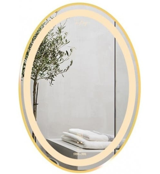 Gương Led Viền Nhôm Nâu Elip 50x70cm GLS Q24E35 Ánh Sáng Trong