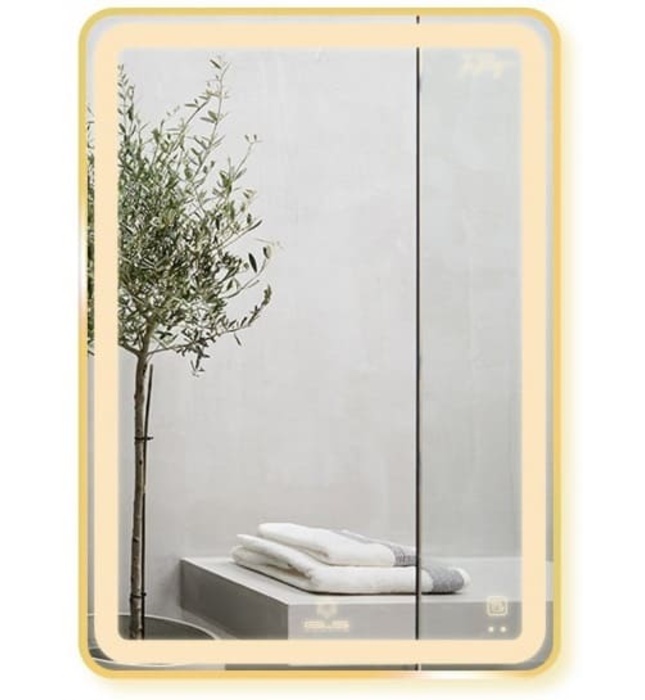 Gương Led Viền Nhôm Đen Chữ Nhật Đứng 50x70cm GLS Q21R35 Ánh Sáng Trong