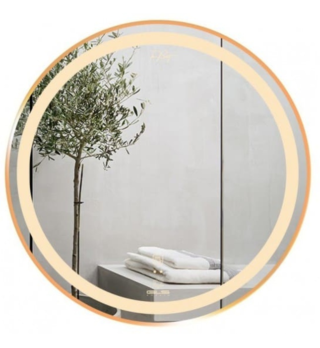 Gương Led Viền Nhôm Nâu Tròn 60cm GLS Q24C85 Ánh Sáng Trong
