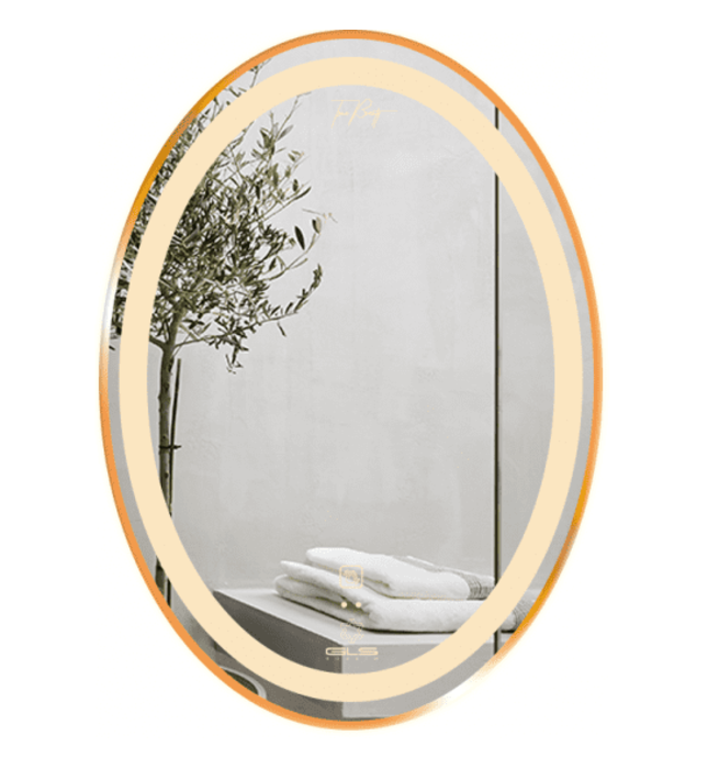 Gương Led Viền Nhôm Đen Elip 50x70cm GLS Q21E35 Ánh Sáng Trong