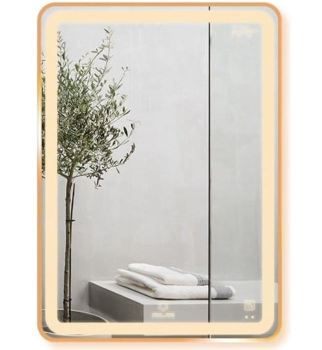 Gương Led Viền Nhôm Đen Chữ Nhật Đứng 50x70cm GLS Q21R35 Ánh Sáng Trong