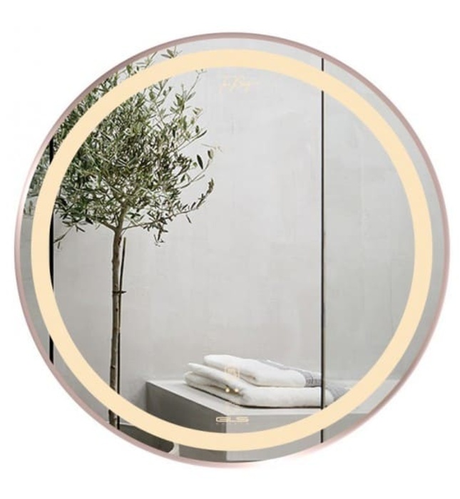 Gương Led Viền Nhôm Đen Tròn 60cm GLS Q21C85 Ánh Sáng Trong