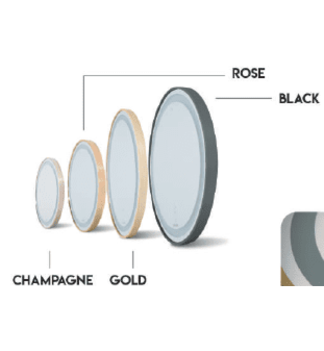 Gương Led Viền Nhôm Vàng Elip 50x70cm GLS Q22E35 Ánh Sáng Trong