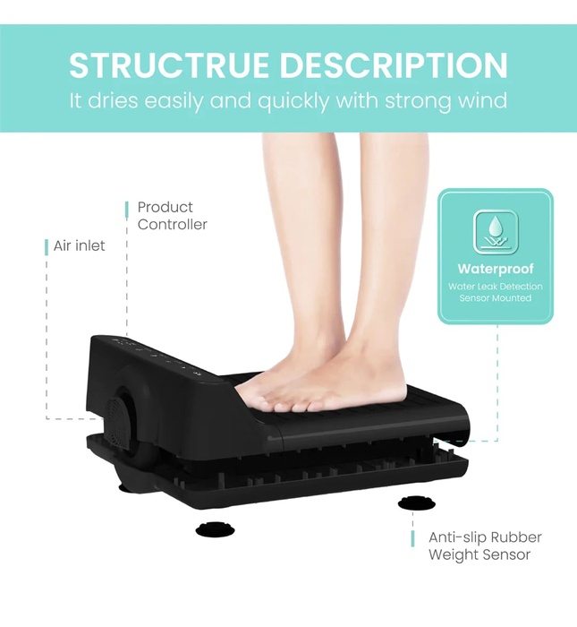 Máy sấy chân và cơ thể Hàn Quốc Vovo BD-7700B màu đen