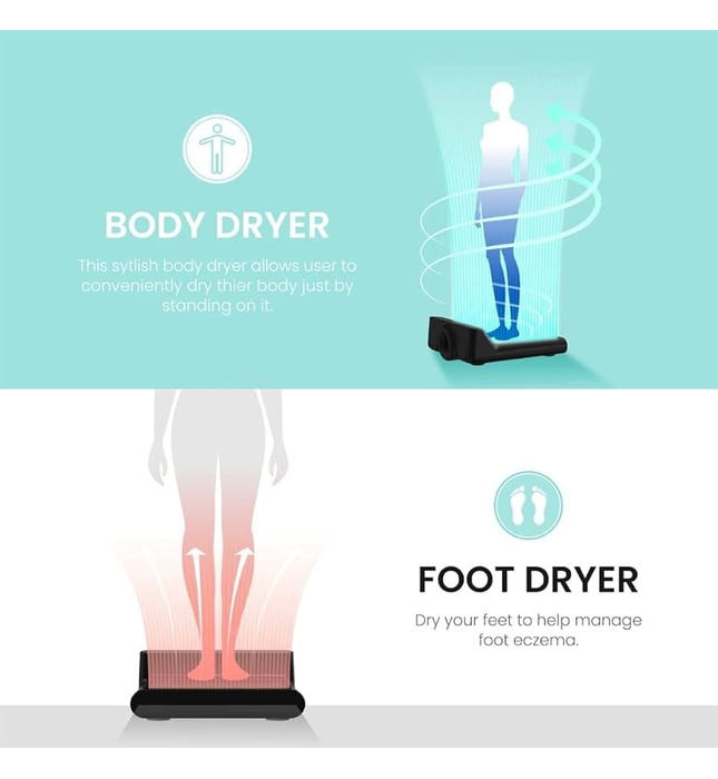 Máy sấy chân và cơ thể Hàn Quốc Vovo BD-7700B màu đen