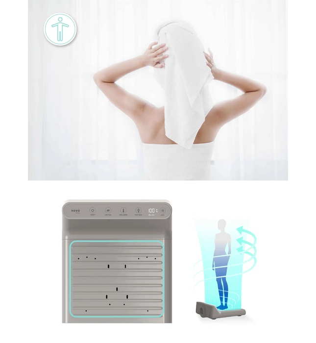 Máy sấy chân và cơ thể Hàn Quốc Vovo BD-7700G màu xám