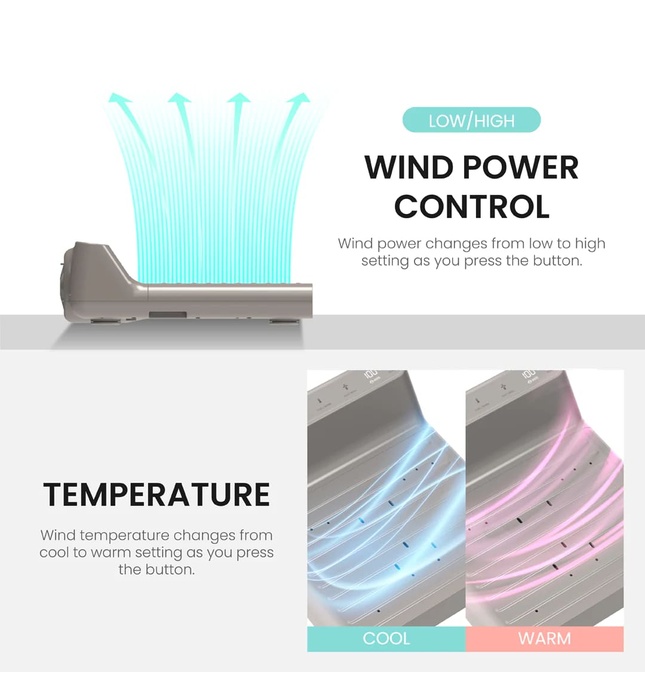 Máy sấy chân và cơ thể Hàn Quốc Vovo BD-7700G màu xám