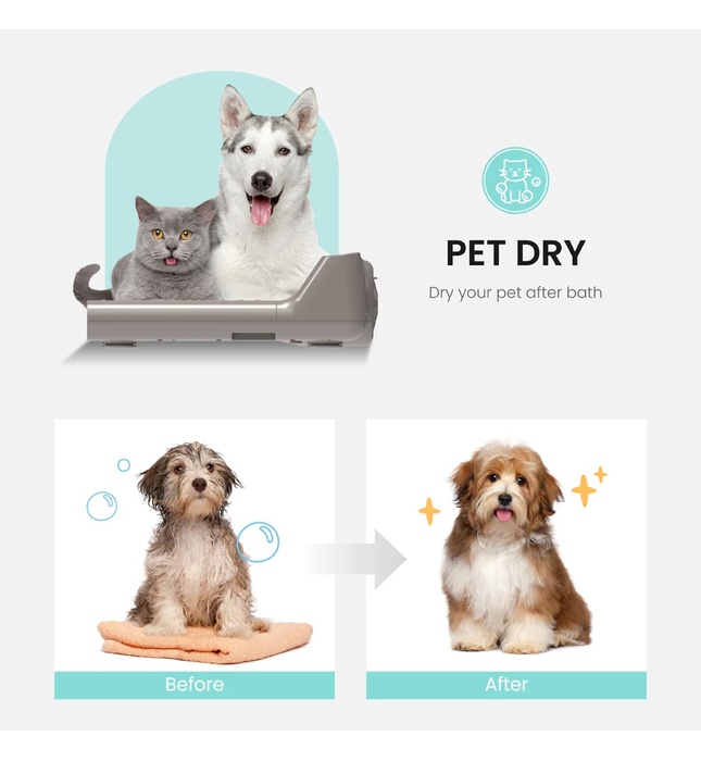 Máy sấy chân và cơ thể Hàn Quốc Vovo BD-7700G màu xám