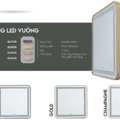 Gương Led Viền Nhôm Hồng Chữ Nhật Đứng 50x70cm GLS Q23R35 Ánh Sáng Trong