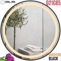 Gương Led Viền Nhôm Đen Tròn 60cm GLS Q21C85 Ánh Sáng Trong