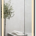 Gương Led Viền Nhôm Vàng Chữ Nhật Đứng 50x70cm GLS Q22R35 Ánh Sáng Trong