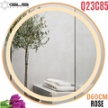 Gương Led Viền Nhôm Hồng Tròn 60cm GLS Q23C85 Ánh Sáng Trong