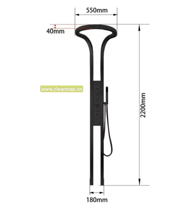 Sen tắm cây đứng có vòi phun massage CleanMax SD2006 