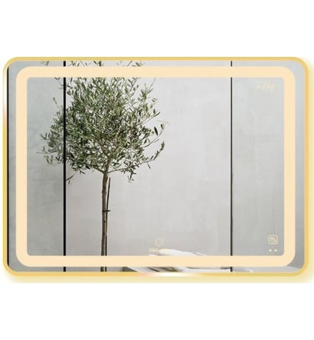 Gương Led Viền Nhôm Nâu 60x80cm GLS Q24R65 Ánh Sáng Trong