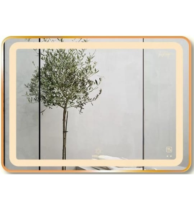 Gương Led Viền Nhôm Đen Chữ Nhật Ngang 60x80cm GLS Q21R65 Ánh Sáng Trong