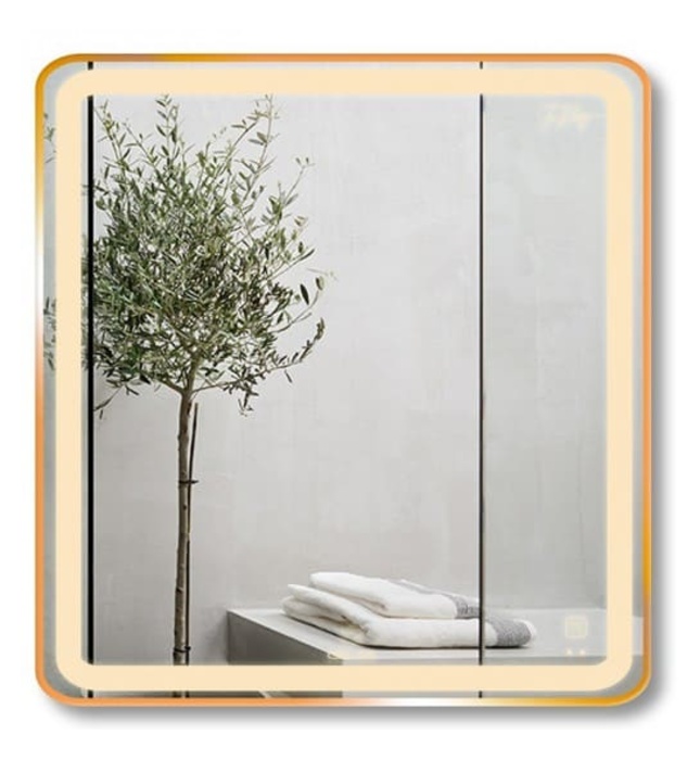 Gương Led Viền Nhôm Đen Vuông 60x60cm GLS Q21S25 Ánh Sáng Trong