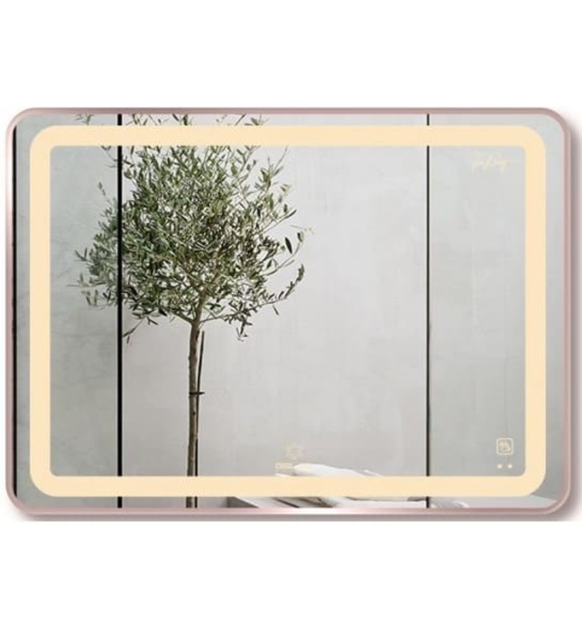 Gương Led Viền Nhôm Nâu 60x80cm GLS Q24R65 Ánh Sáng Trong