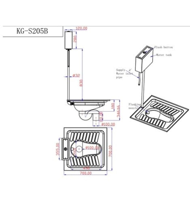Bồn Cầu Xổm Inox CleanMax S205B