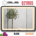 Gương Led Viền Nhôm Đen Chữ Nhật Ngang 60x80cm GLS Q21R65 Ánh Sáng Trong