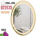 Gương Led Viền Nhôm Vàng Elip 50x70cm GLS Q22E35 Ánh Sáng Trong