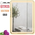 Gương Led Viền Nhôm Vàng Chữ Nhật Đứng 50x70cm GLS Q22R35 Ánh Sáng Trong