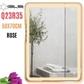 Gương Led Viền Nhôm Hồng Chữ Nhật Đứng 50x70cm GLS Q23R35 Ánh Sáng Trong