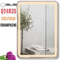 Gương Led Viền Nhôm Nâu Chữ Nhật Đứng 50x70cm GLS Q24R35 Ánh Sáng Trong