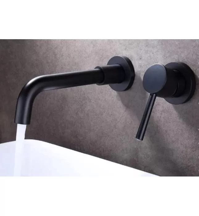 Vòi Lavabo Âm Tường Nóng Lạnh Màu Đen CleanMax AZMO1016H