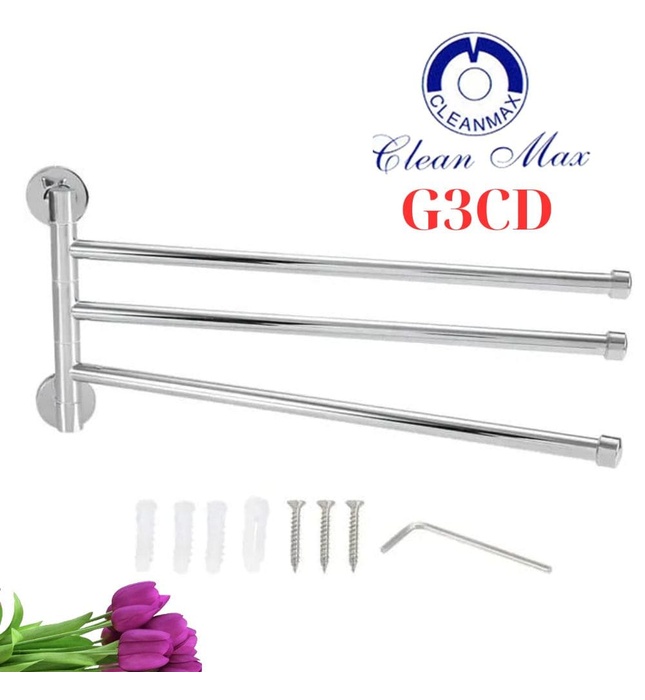 Thanh vắt khăn gấp gọn áp sát tường CleanMax G3CD 