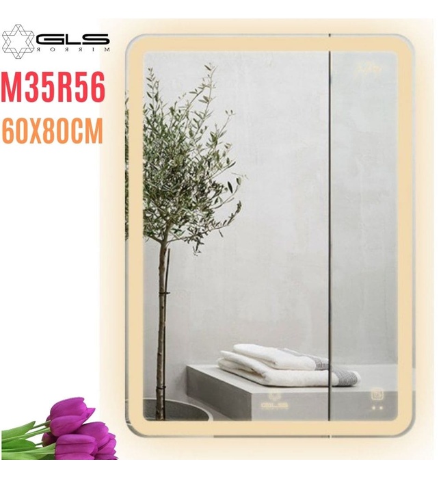 Gương Led Chữ Nhật Đứng 60x80cm GLS M35R56 Ánh Sáng Ngoài