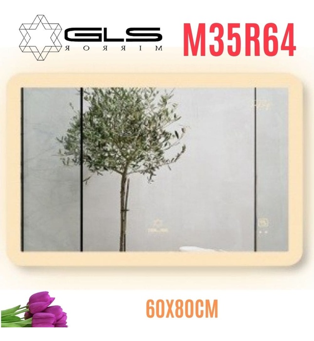 Gương Led Chữ Nhật Ngang 60x80cm GLS M35R64 Ánh Sáng Ngoài