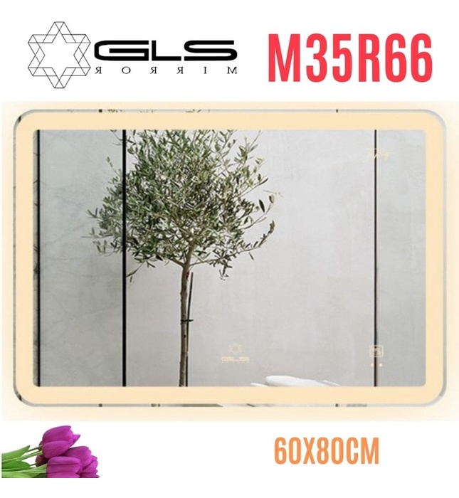 Gương Led Chữ Nhật Ngang 60x80cm GLS M35R66 Ánh Sáng Ngoài