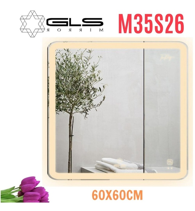 Gương Led Vuông 60x60cm GLS M35S26 Ánh Sáng Ngoài