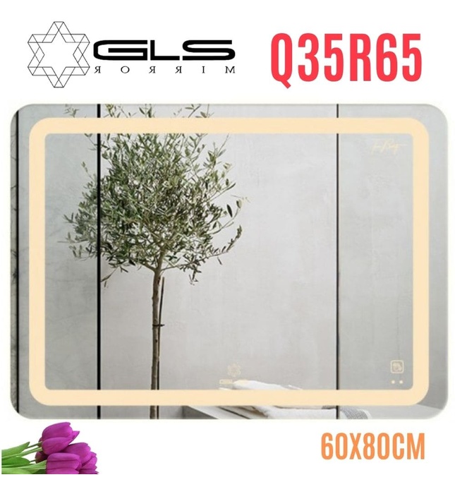 Gương Led Chữ Nhật Ngang 60x80cm GLS Q35R65 Ánh Sáng Trong