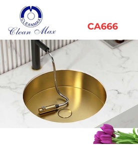Chậu lavabo đồng cổ âm bàn đá CleanMax CA666